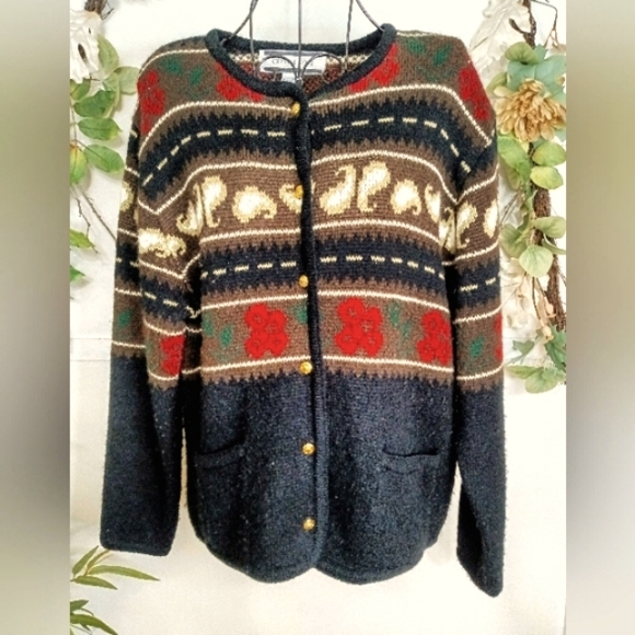 Vintage :: Crystal-Kobe Cozy Fall Winter Button Up Womenss Cardigan Size Sma… - Picture 1 of 3